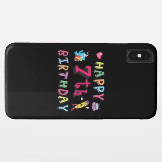 Coques Case-Mate iPhone Joyeux 7ème anniversaire. 7 ans. (Dos (Horizontal))