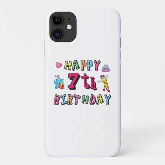 Coques Case-Mate iPhone Joyeux 7ème anniversaire. 7 ans. (Dos)