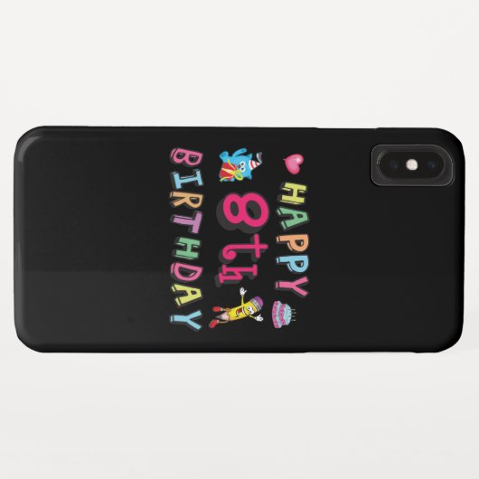 Coques Case-Mate iPhone Joyeux 8e anniversaire. 8 ans b-jour. (Dos (Horizontal))