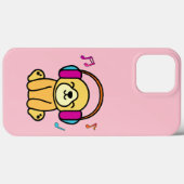 Coques Case-Mate iPhone Joyeux bébé chiot souriant avec casque. (Verso (horizontal))