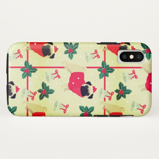 Coques Case-Mate iPhone Joyeux Carlin de Noël (Dos (Horizontal))