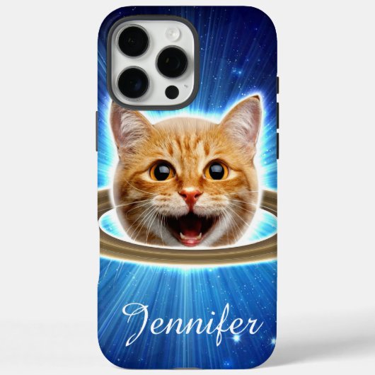Coques Case-Mate iPhone Joyeux chat dans l'espace. (Verso)