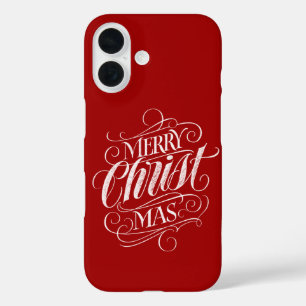 Coques iPhone 16 Joyeux CHRISTmas Calligraphie de tableau de bord r