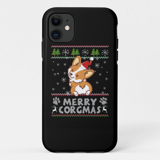 Coques Case-Mate iPhone Joyeux Corgmas Noel Corgi (Dos)
