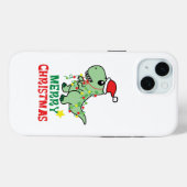 Coques Case-Mate iPhone joyeux dinosaure de noël (Verso (horizontal))