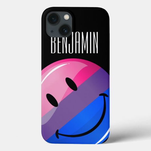 Coques Case-Mate iPhone Joyeux drapeau de la fierté de bisexualité brillan (Verso)