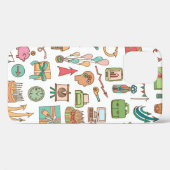 Coques Case-Mate iPhone Joyeux éléments de bureau d'anniversaire dans croq (Verso (horizontal))