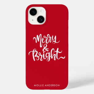 Coque Pour iPhone 14 Joyeux et brillant script de typographie rouge