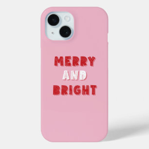Coque Pour iPhone 15 Joyeux et lumineux, Joyeux Noël, Noël, Rose