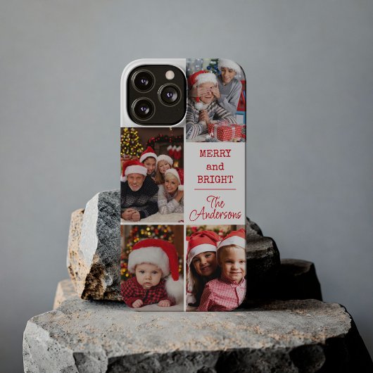 Coques Case-Mate iPhone Joyeux et lumineux Noël personnalisé Collage photo