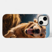 Coques Case-Mate iPhone Joyeux Golden Retriever en cours (Verso (horizontal))