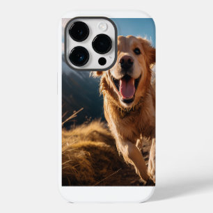 Coque Pour iPhone 14 Pro Joyeux Golden Retriever en cours