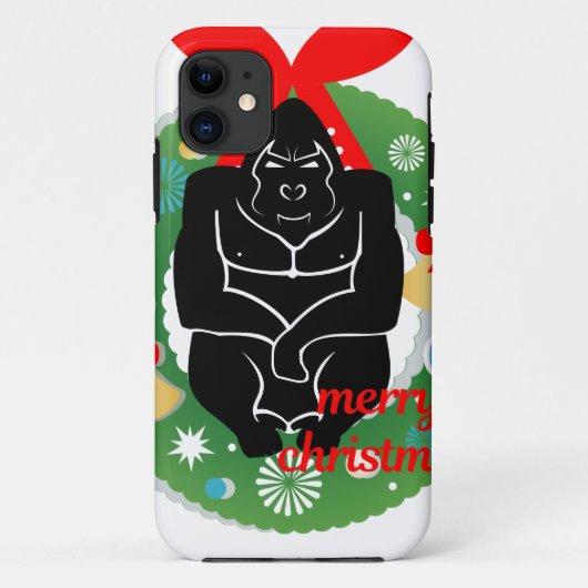 Coques Case-Mate iPhone joyeux gorille de noël (Dos)