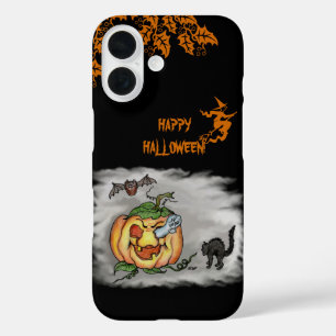 Coques iPhone 16 Joyeux Halloween avec le Citrouille de chaume de c