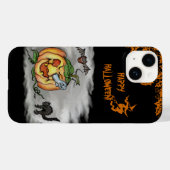 Coques Case-Mate iPhone Joyeux Halloween avec le Citrouille de chaume de c (Verso (horizontal))