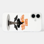 Coques Case-Mate iPhone Joyeux Halloween. Chat avec ailes et casquette de  (Verso (horizontal))