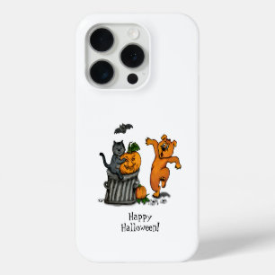 Coque iPhone 15 Pro Joyeux Halloween ! Chat Chauve-souris Chien et Ara