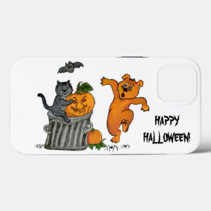 iPhone 13 Coque Joyeux Halloween ! Chien et araignée de chauve-sou