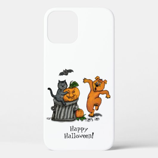Coques Case-Mate iPhone Joyeux Halloween ! Chien et araignée de chauve-sou (Verso)