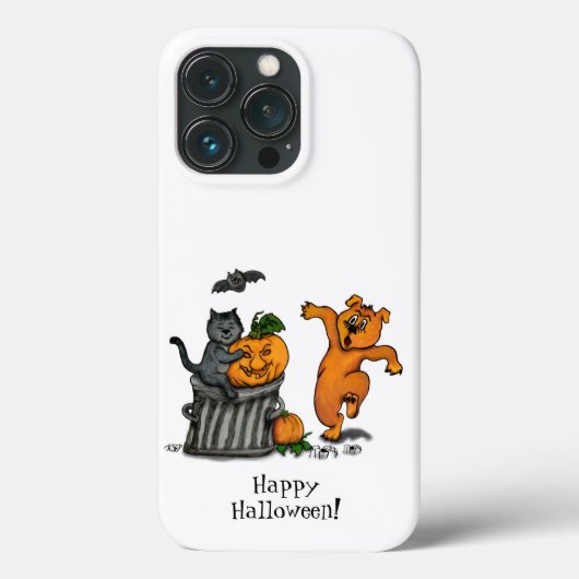 Coques Case-Mate iPhone Joyeux Halloween ! Chien et araignée de chauve-sou (Verso)