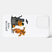 Coques Case-Mate iPhone Joyeux Halloween ! Chien et araignée de chauve-sou (Verso (horizontal))