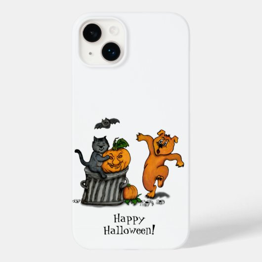 Coques Case-Mate iPhone Joyeux Halloween ! Chien et araignée de chauve-sou (Verso)