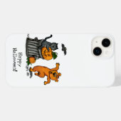 Coques Case-Mate iPhone Joyeux Halloween ! Chien et araignée de chauve-sou (Verso (horizontal))