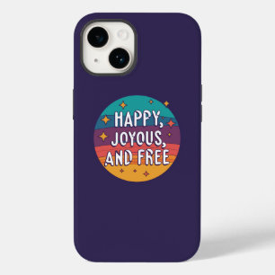 Coque Pour iPhone 14 Joyeux, Joyeux, Libre, Motivationnel, Inspirationn