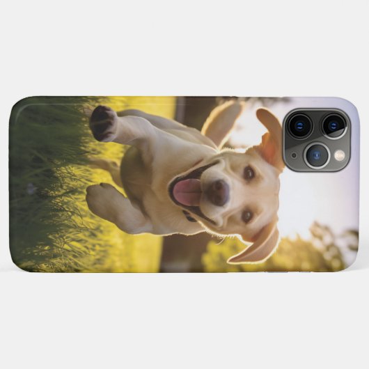 Coques Case-Mate iPhone Joyeux Labrador Puppy Running (Dos (Horizontal))