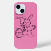 Coques Case-Mate iPhone Joyeux lapin de Pâques rose (Verso)
