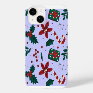 Coque Pour iPhone 14 Joyeux Motif Abstrait de Noël