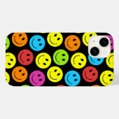 Coques Case-Mate iPhone Joyeux Motif de faces colorées (Verso (horizontal))