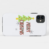 Coques Case-Mate iPhone joyeux noël arbre moderne milieu du siècle rouge b (Dos (Horizontal))