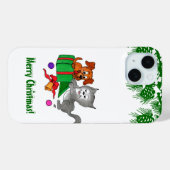 Coques Case-Mate iPhone Joyeux Noël avec chat et chiot (Verso (horizontal))