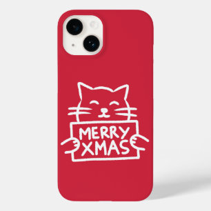 Coque Pour iPhone 14 Joyeux Noël Chat Mignon