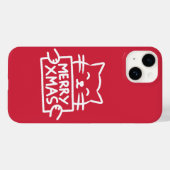 Coques Case-Mate iPhone Joyeux Noël Chat Mignon (Verso (horizontal))