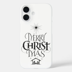 Coques iPhone 16 Joyeux Noël Christian Jésus Christ Calligraphie