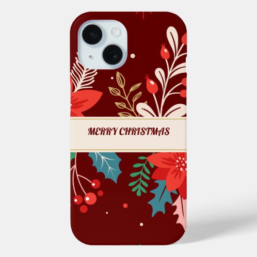 Coques Case-Mate iPhone Joyeux Noël Floral (Verso)