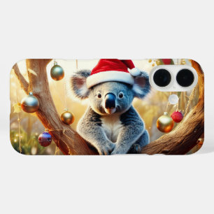 Coques iPhone 16 Joyeux Noël Koala assis dans un Eucalyptus