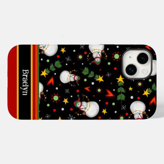 Coques Case-Mate iPhone Joyeux Noël mignon Snowman Inspirivée Nom (Verso (horizontal))