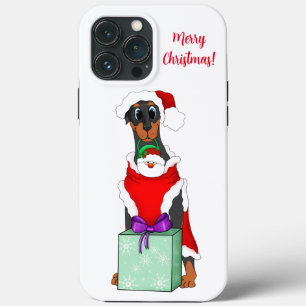 Case-Mate iPhone Case Joyeux Noël Mignonne Doberman En Tenue Père Noël