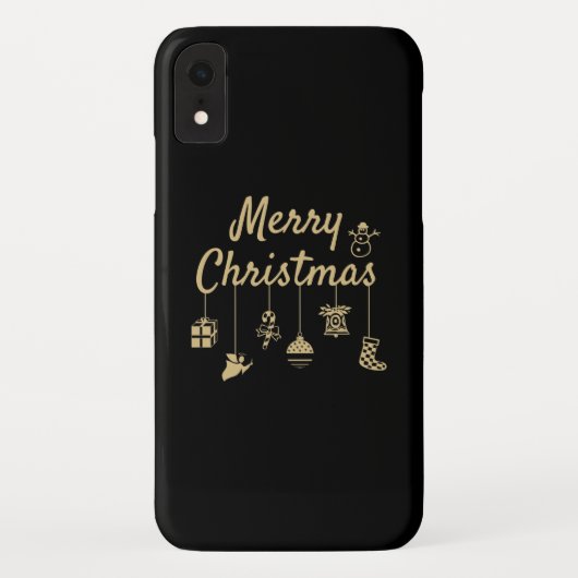 Coques Case-Mate iPhone Joyeux Noël Ornements or (Dos)