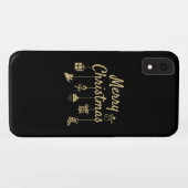 Coques Case-Mate iPhone Joyeux Noël Ornements or (Dos (Horizontal))