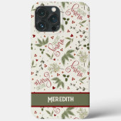 Coques Case-Mate iPhone Joyeux Noël Pine Berry Nom de l'inspirivité (Verso)
