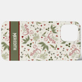 Coques Case-Mate iPhone Joyeux Noël Pine Berry Nom de l'inspirivité (Verso (horizontal))