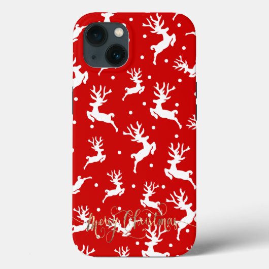 Coques Case-Mate iPhone Joyeux Noël Rénes Rouges (Verso)