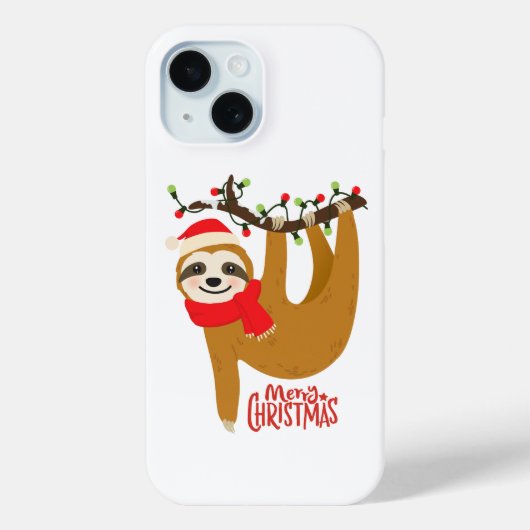 Coques Case-Mate iPhone Joyeux Noël Sloth mignonne Festivals Vacances (Verso)