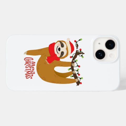Coques Case-Mate iPhone Joyeux Noël Sloth | Vacances (Verso (horizontal))