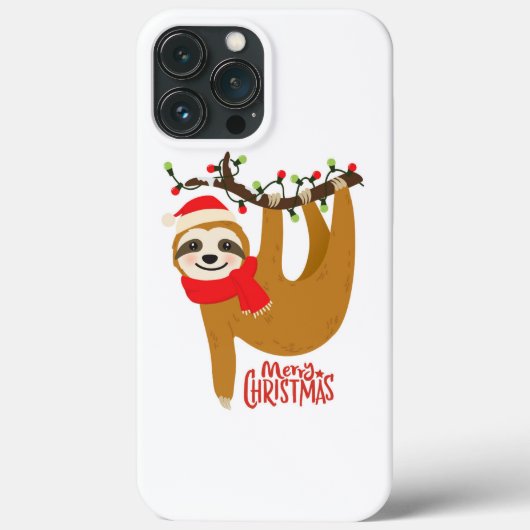 Coques Case-Mate iPhone Joyeux Noël Sloth | Vacances (Verso)