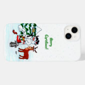 Coques Case-Mate iPhone Joyeux Noël ! Snowman avec amis (Verso (horizontal))